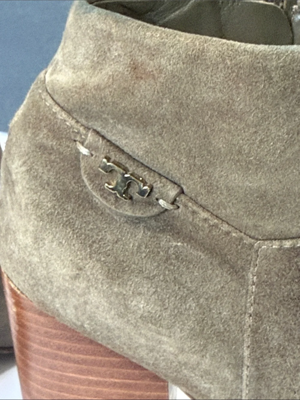 Tory Burch Suede Ankle Booties, sz 7.5 M, box 3